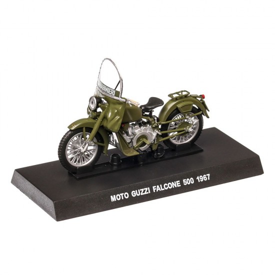 Machetă moto Magazine Models [1:24] - Moto Guzzi 1967 Moto Guzzi Falcone 500 Carabinieri - Green